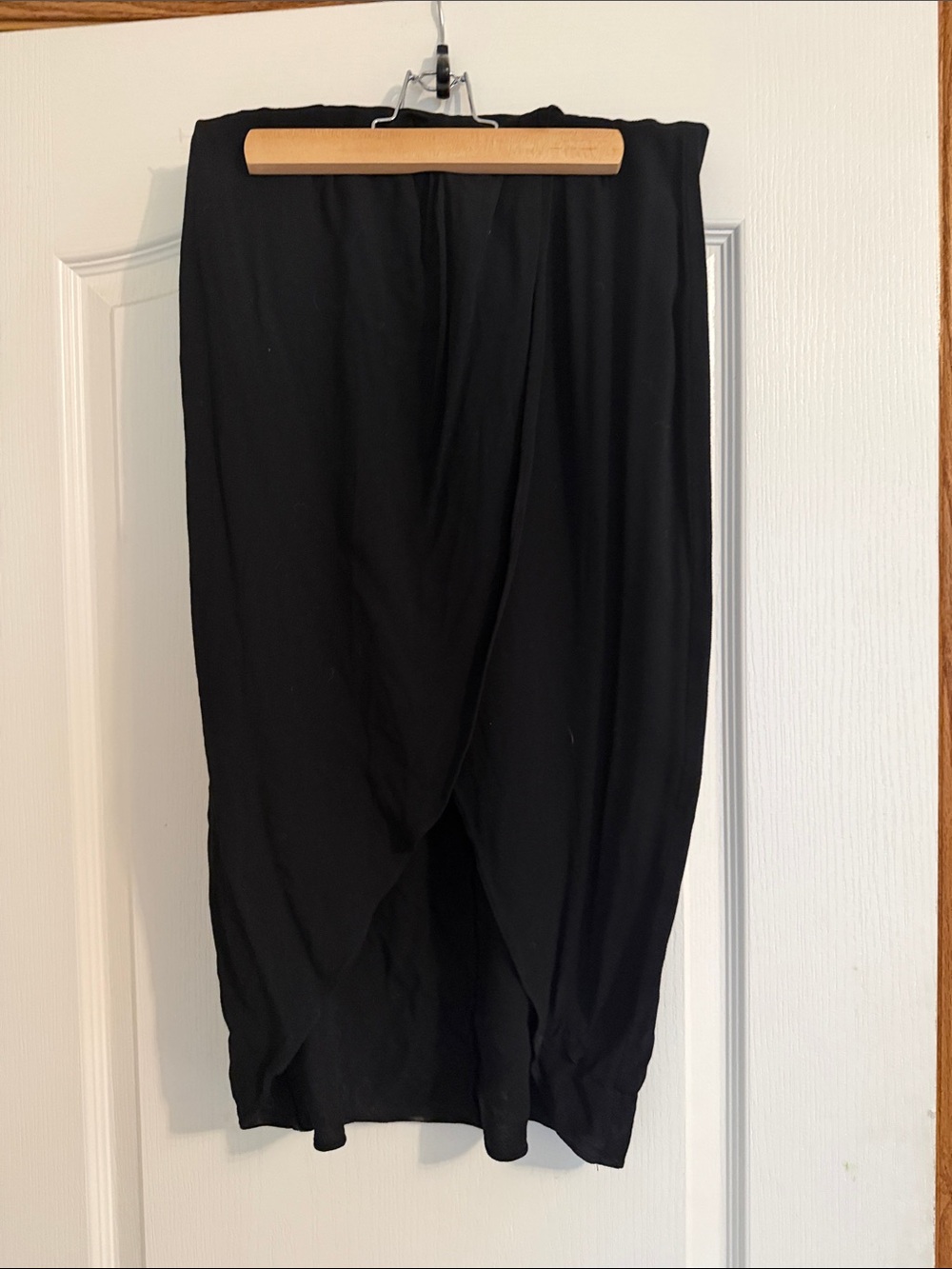 Wilfred Black Draped High-Low Wrap Skirt
